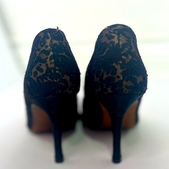 Vintage Stephane de Raucourt classy kitten heels Jaguar print leather&lace - Picture 6 of 7